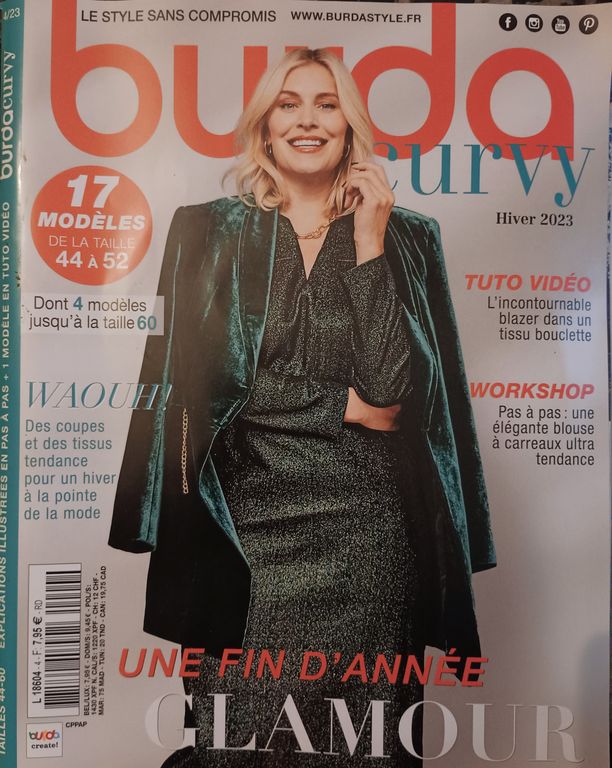 Revue Burda Curvy n 4 23 avec Mode de Fête en Grandes Tailles