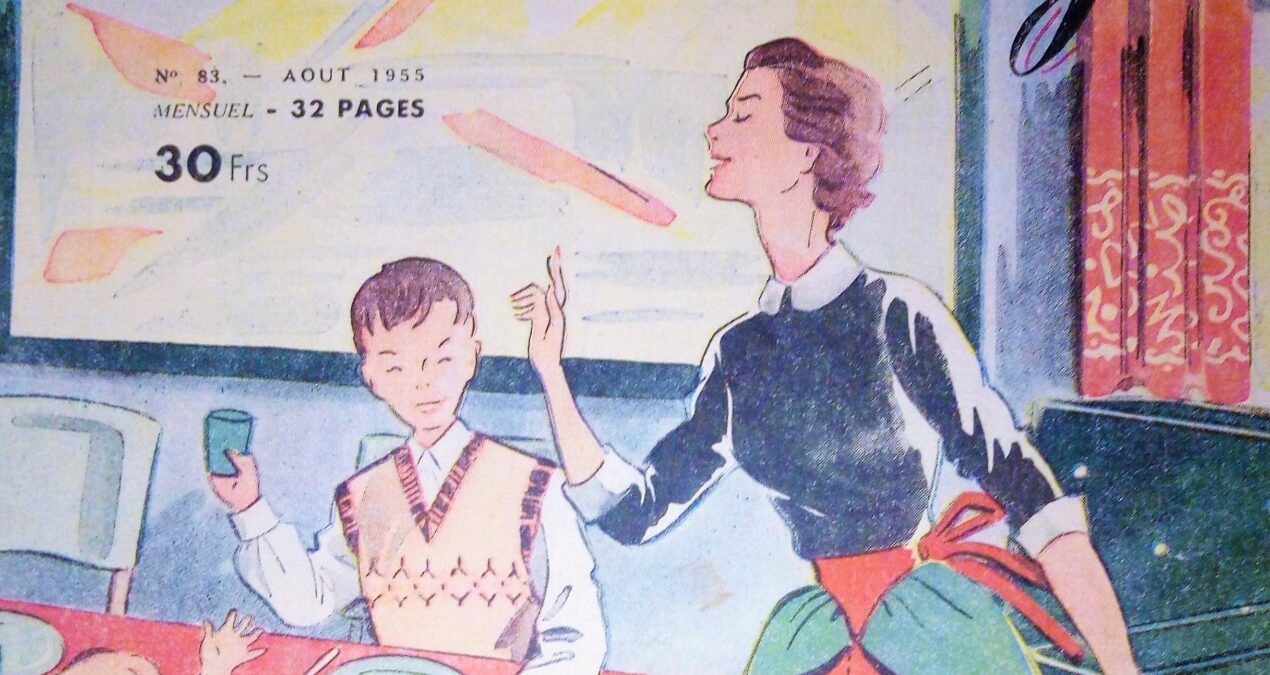 « Mon ouvrage » Août 1955 en intégralité, avec patrons gratuits, tricot, crochet, broderie et recettes de cuisine!