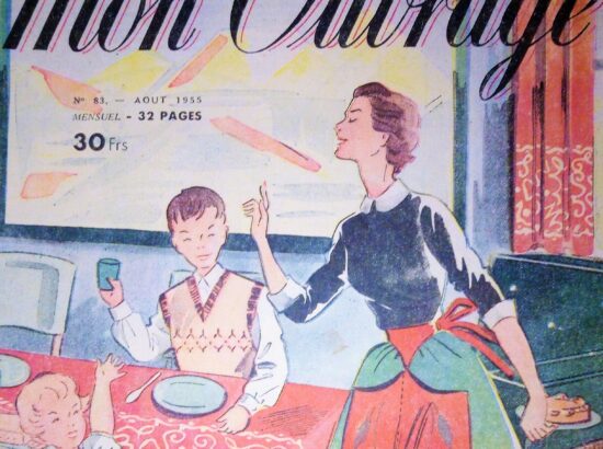 « Mon ouvrage » Août 1955 en intégralité, avec patrons gratuits, tricot, crochet, broderie et recettes de cuisine!