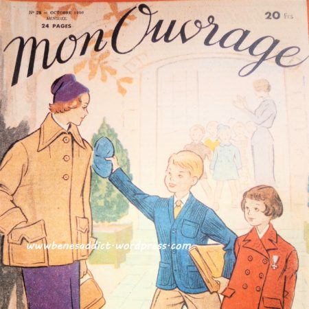 Revue Vintage « Mon ouvrage » 1950 avec patrons, couture, tricot, crochet, broderie, recettes de cuisine …