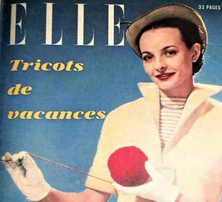Revue Vintage « Elle Tricots De Vacances » Mai 1949, du tricot, des patrons de couture, des recettes de cuisine etc…