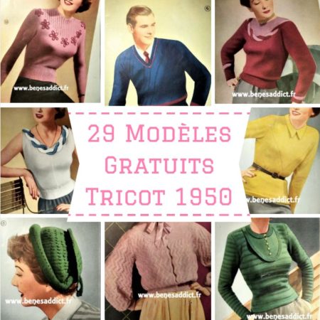 29 Modèles Tricot GRATUITS de 1950 « Tricotons pour nous deux »