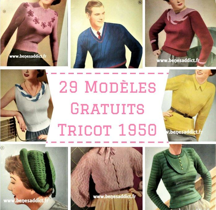 29 Modèles Tricot GRATUITS de 1950 « Tricotons pour nous deux »
