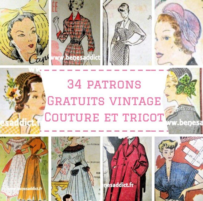 GRATUIT! 34 patrons Couture et Tricot Vintage 1950!