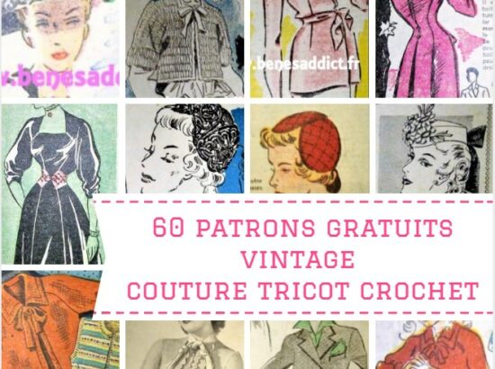 GRATUITS Plus de 60 patrons » VINTAGE », Couture, Tricot, Crochet 1947 à 1950!