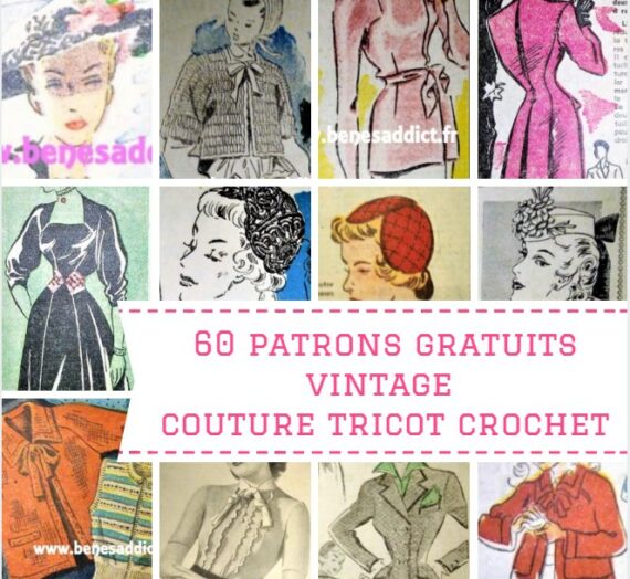 GRATUITS Plus de 60 patrons » VINTAGE », Couture, Tricot, Crochet 1947 à 1950!