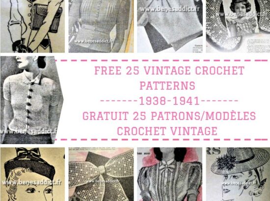 GRATUIT 25 Superbes Patrons/Modèles au CROCHET! Vintage de 1938 à 1941