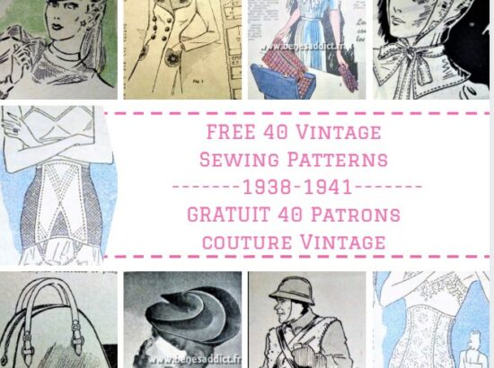 GRATUIT 40 Magnifiques Patrons de Couture VINTAGE 1938/1941 !