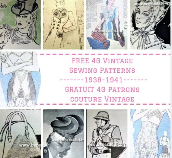 GRATUIT 40 Magnifiques Patrons de Couture VINTAGE 1938/1941 !