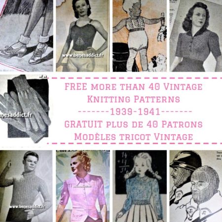 GRATUIT 43 Patrons/Modèles Tricot Vintage 1939-1941 FREE 43 Knitting Patterns