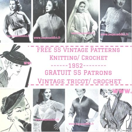 55 Superbes Patrons Gratuits TRICOT et CROCHET Vintage de 1952! FREE 43 Knitting and crochet Patterns