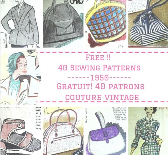 40 Patrons GRATUITS Couture vintage de 1950! Des sacs, des vêtements et des accessoires INTEMPORELS!