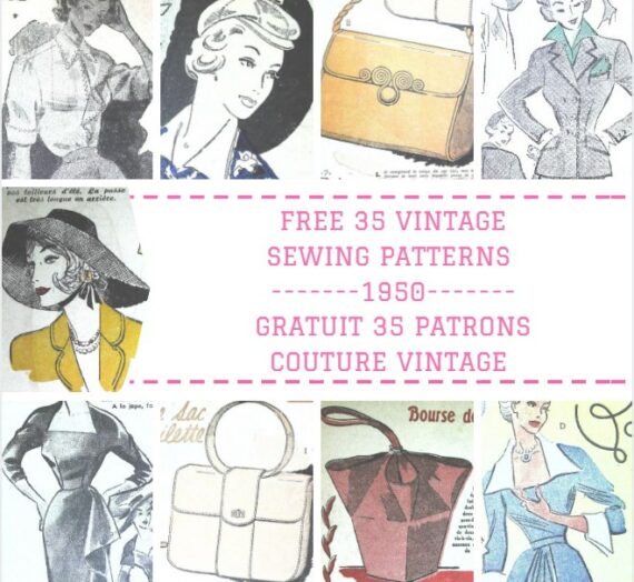 GRATUIT! 35 SUPERBES Patrons Couture Vintage 1950! Vêtements, sacs et accessoires! FREE Sewing patterns