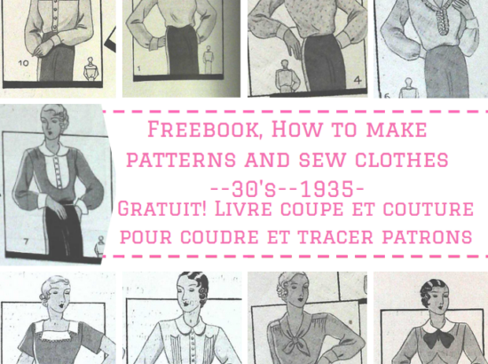 Méthode de coupe et couture 1935 avec 30 patrons de corsages et chemisiers GRATUITS!
