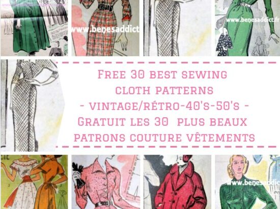 Patrons GRATUITS Les 30 PLUS BEAUX Patrons de vêtements Vintage/Rétro à coudre des années 40 et 50!