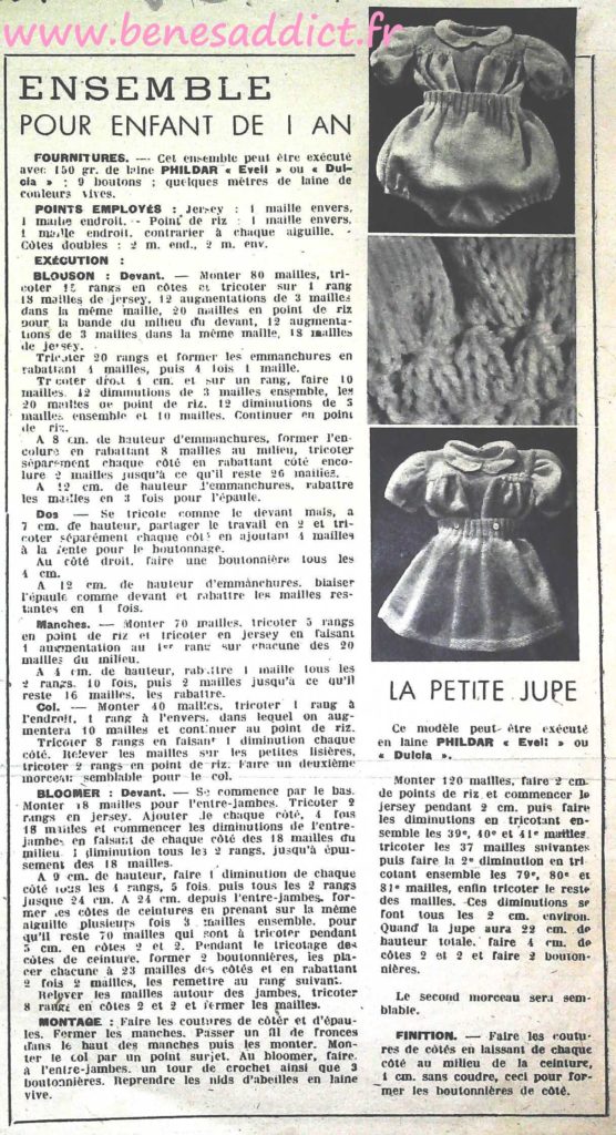 "Travaux d'Aiguilles 1948" avec 60 modèles GRATUITS, tricot, couture, loisirs créatifs