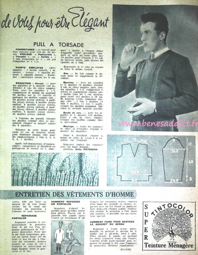 "Travaux d'Aiguilles 1948" avec 60 modèles GRATUITS, tricot, couture, loisirs créatifs