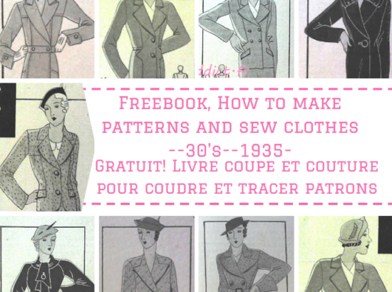 FREEBOOK vintage « Coupe et Couture » 1935 avec 12 patrons de robes et vestes GRATUITS!