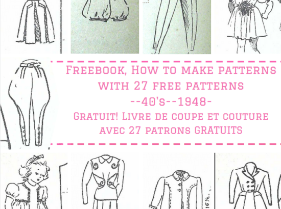 FREEBOOK Coupe à plat 1948 avec 28 patrons GRATUITS, Robes, Pantalons Femmes et Enfants!