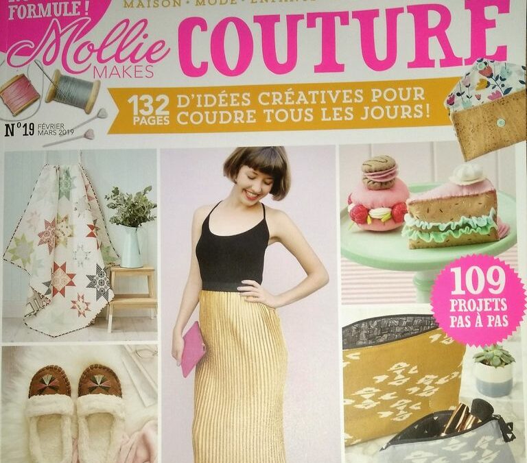 « Mollie Makes Couture n°19 » avec 132 pages d’idées à coudre, déco, accessoires, mode etc…