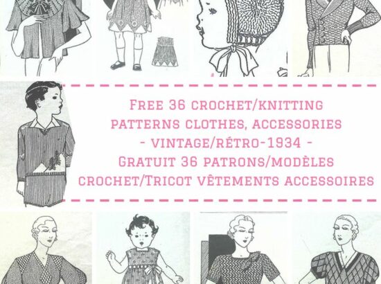 Crochet-Tricot 36 SUPERBES patrons/modèles GRATUITS de 1934!