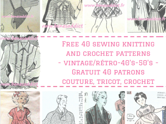 GRATUITS Couture, Tricot, Crochet 40 SUPERBES patrons/modèles Années 50!