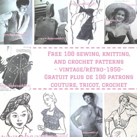 Lundi Vintage Plus de 100 BEAUX patrons/modèles GRATUITS, Tricot, Couture, Crochet de 1950