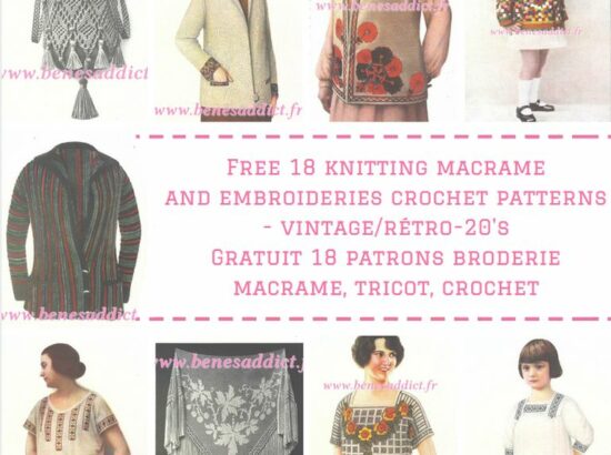 Gratuits Crochet et Tricot, Macramé, Broderie 18 modèles des années 20!