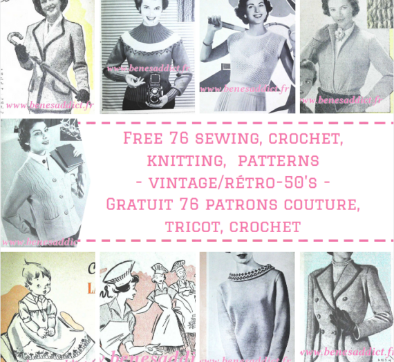 GRATUIT 76 patrons/modèles du PETIT ÉCHO de la mode 50’s, Tricot, Crochet, Couture!