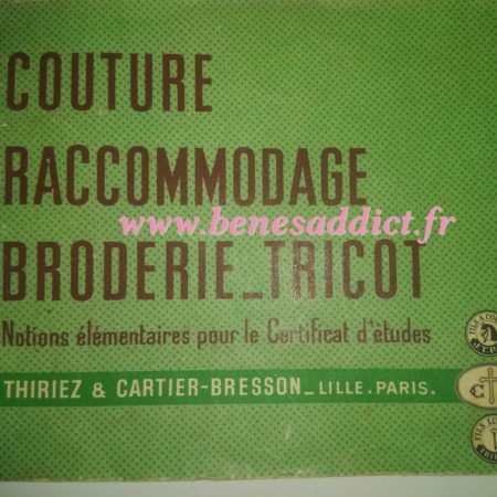 Certificat d’étude années 50 couture, raccommodage, broderie, tricot: Notions élémentaires