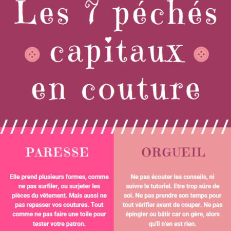 Infographie « Les 7 Péchés Capitaux en Couture » à partager sans modération!