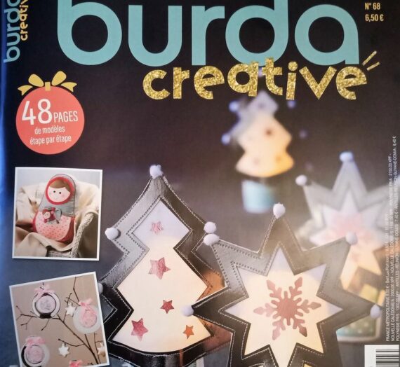 Coutures de Noël avec « Burda Créative n°68 » Édition Géniale, pleine de décos et cadeaux à coudre!