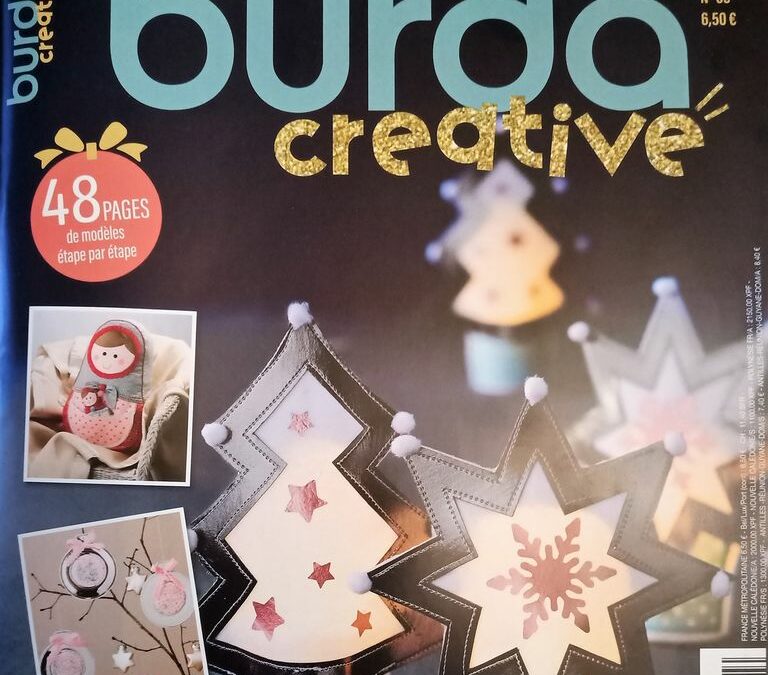 Coutures de Noël avec « Burda Créative n°68 » Édition Géniale, pleine de décos et cadeaux à coudre!