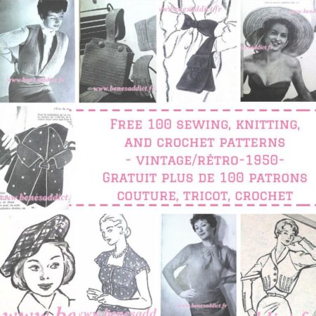 Plaisir Vintage 100 Patrons Modèles GRATUITS 50’s Couture Tricot Crochet!