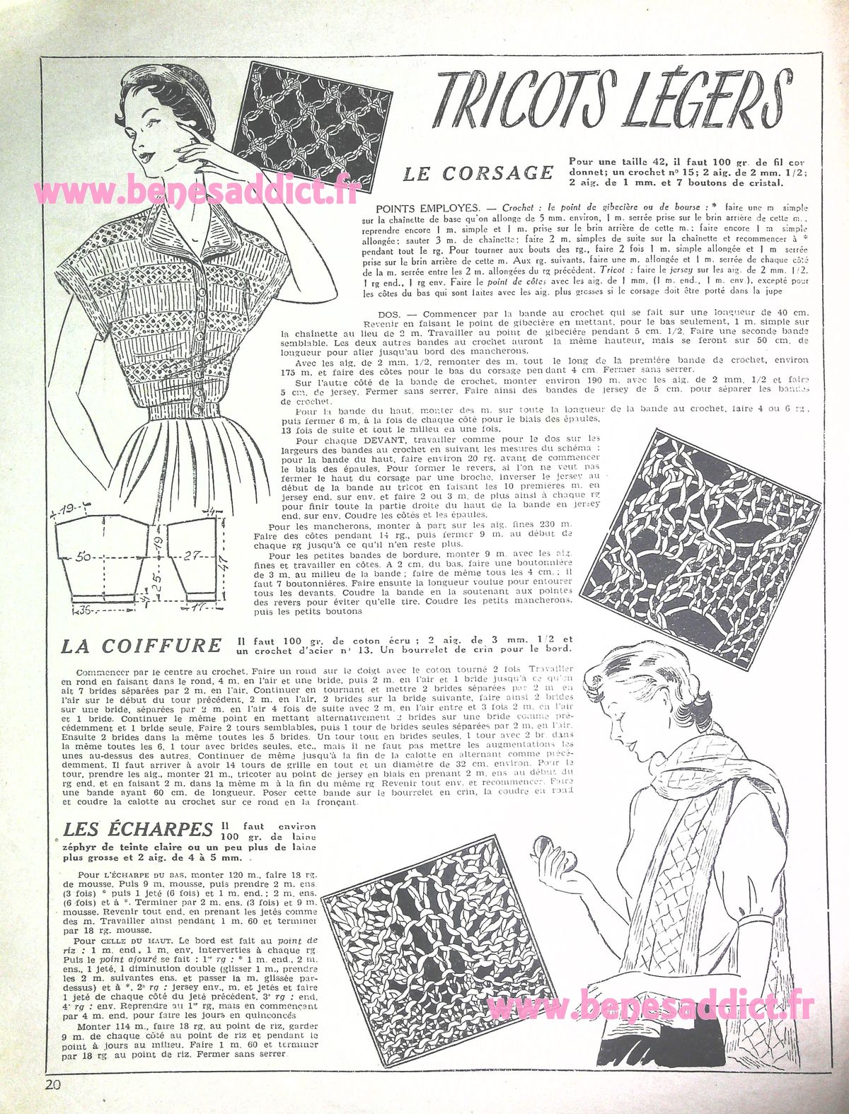 Plaisir Vintage avec 70 patrons GRATUIT 50's tricot, couture, crochet, broderie