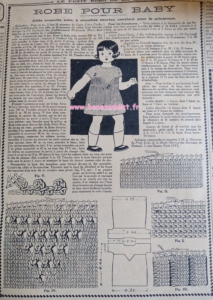 tranches de vies années 30, publicités,recettes de cuisines, modéles nombreux à crocheter et tricoter 