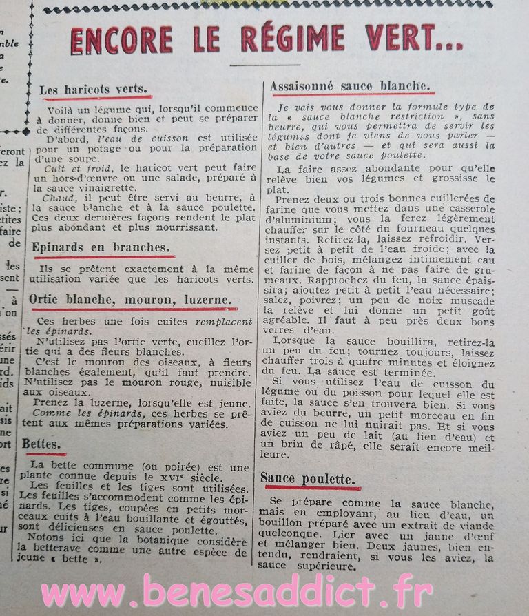 Restrictions de 1941 et Ingéniosité, Couture, Tricot, Crochet, Cuisine