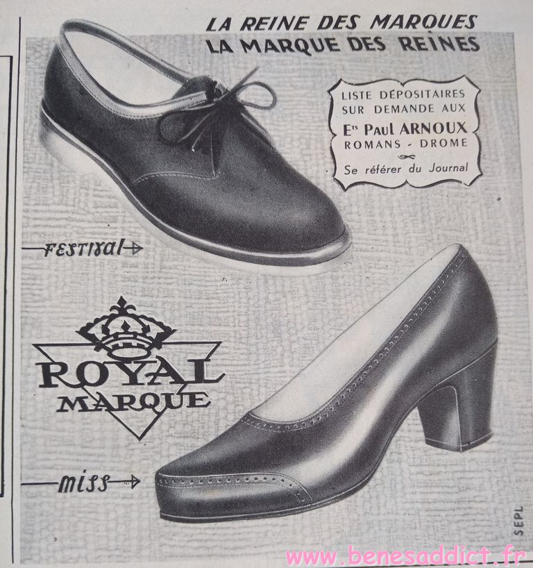 reclames chaussure marque royal annees 50