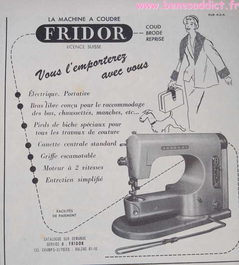 Loisirs creatifs vintage machine a coudre fridor