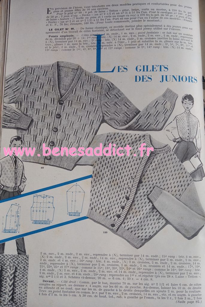 Loisirs creatifs vintage joli gilet a tricoter annees 50