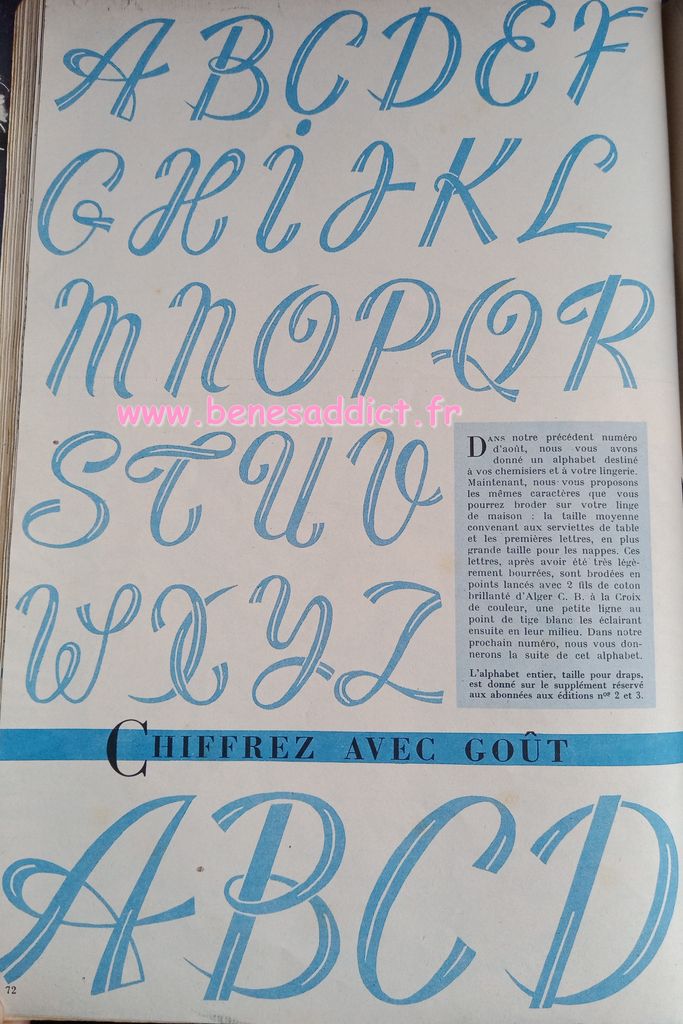 Loisirs creatifs vintage abecedaire monograme