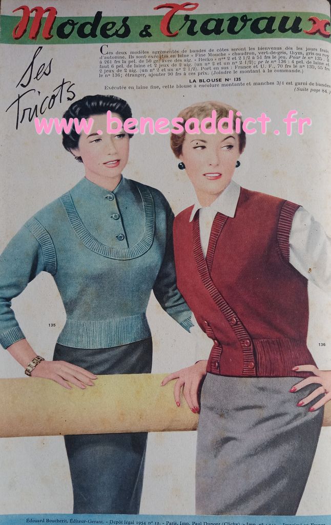 Loisirs creatifs vintage jolis tricot femme
