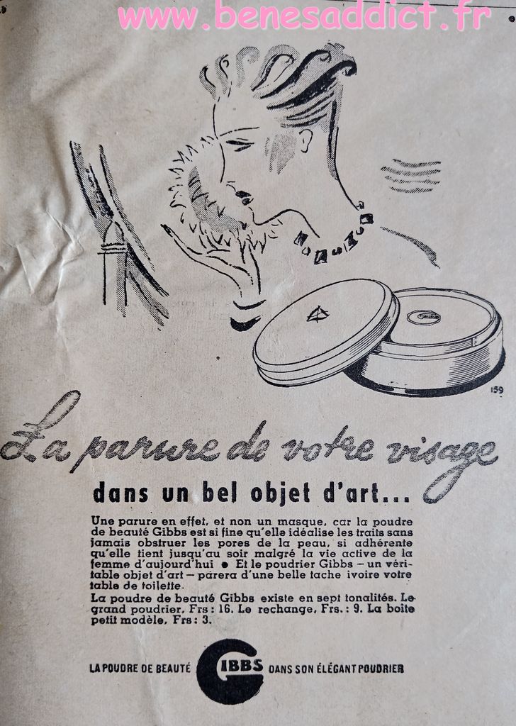 vintage rétro 1939 pub reclame gibbs