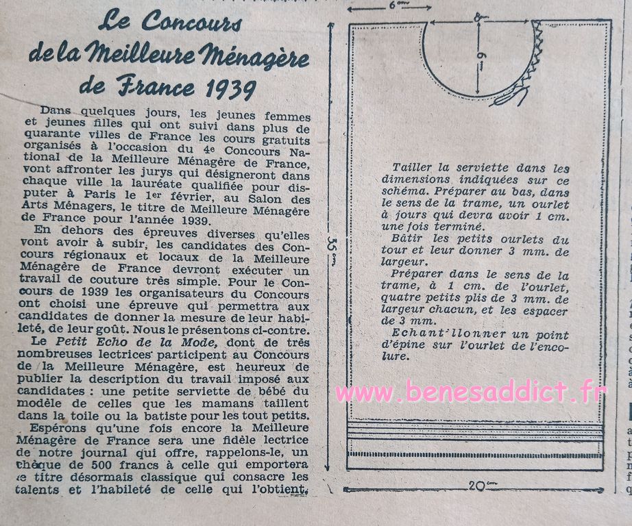 vintage rétro concours meilleure menagere 1939