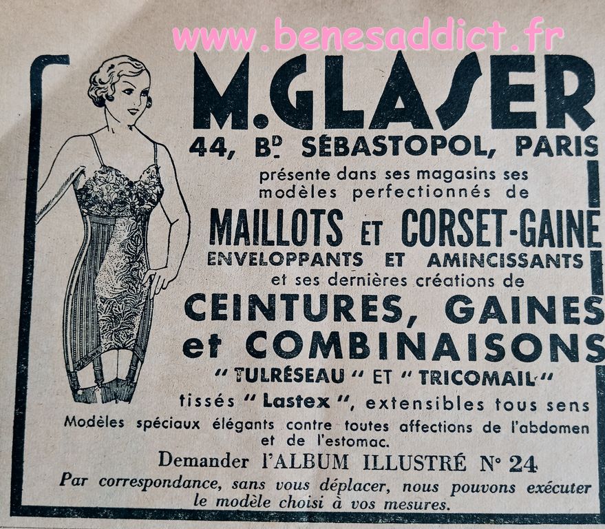 vintage rétro 1939 lingerie glaser gaine corset