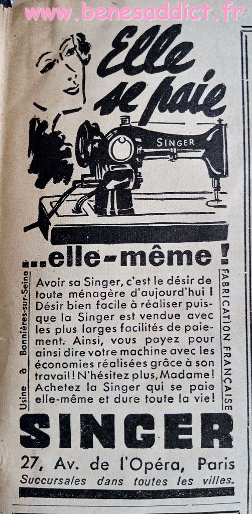 vintage rétro 1939 singer economie