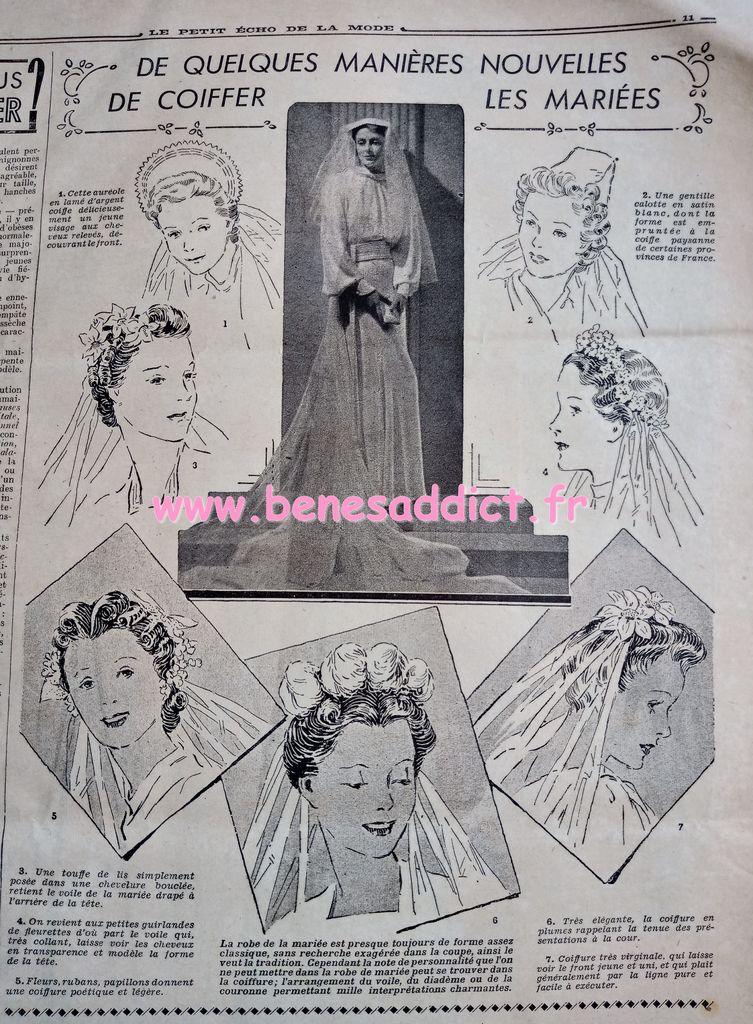 vintage rétro 1939 coiffure mariée 