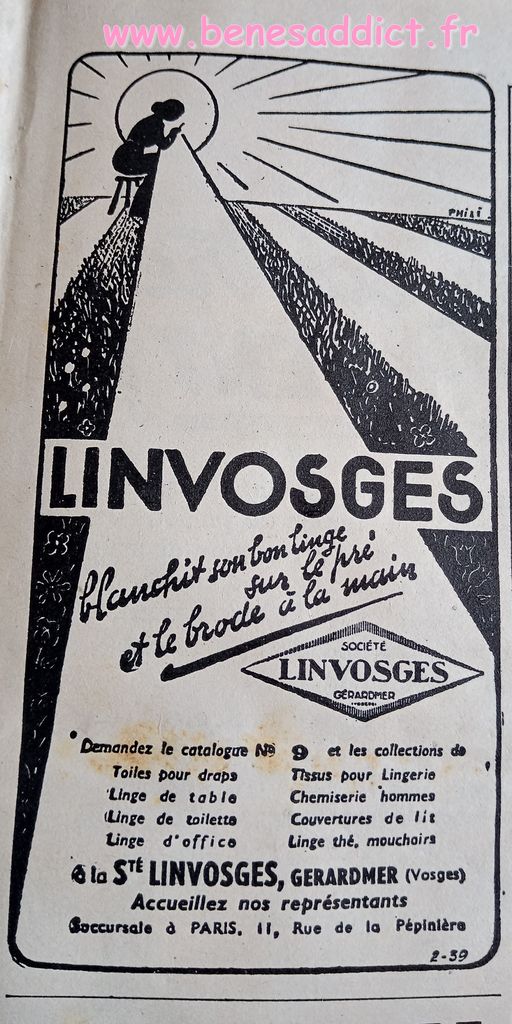 vintage rétro 1939 reclame linvosges