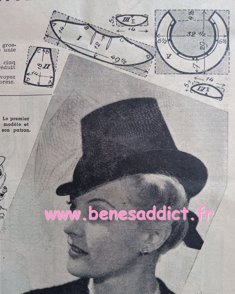 vintage rétro couture chapeau 1939