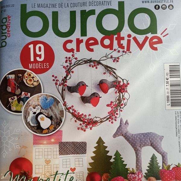 Décorations de Noël à Coudre avec « Burda Créative n°81 » 19 BEAUX Modèles
